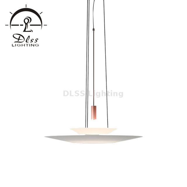 Lampe à suspension ronde en acrylique à 3 niveaux d'éclairage suspendu moderne à LED qui respecte l'environnement