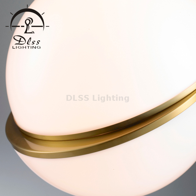 DLSS Luminaire suspendu globe acrylique à 3 lumières, suspension créative irrégulière, suspension pour salle à manger, salon