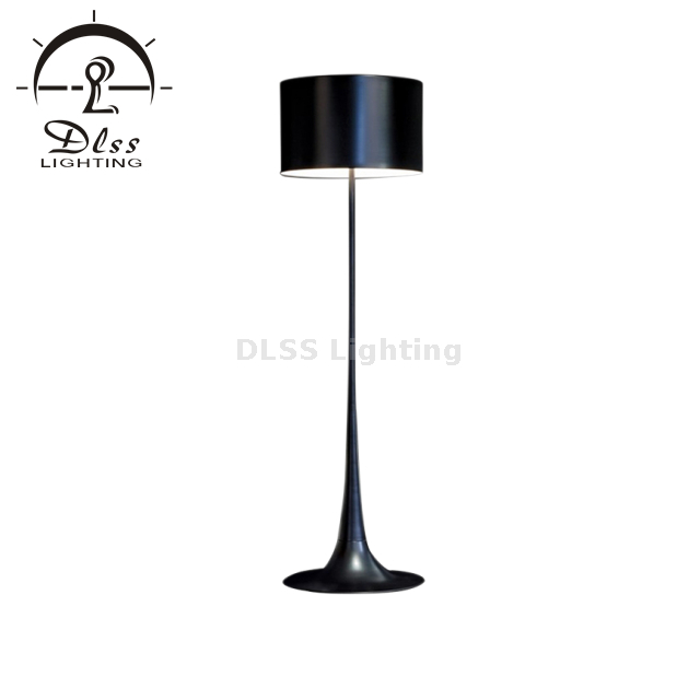 Lampadaire pour salons modernes - Lampe sur pied contemporaine pour bureau et chambre à coucher - Tall Pole, Drum Shade