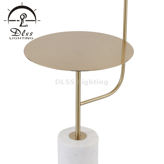 Light Collection Luminaires Lampe sur pied à DEL à base de marbre, avec petite plaque de table