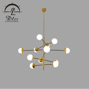 DLSS Lighting Lustre Sputnik Light Globe Shade 12pcs Lustre moderne en verre dépoli