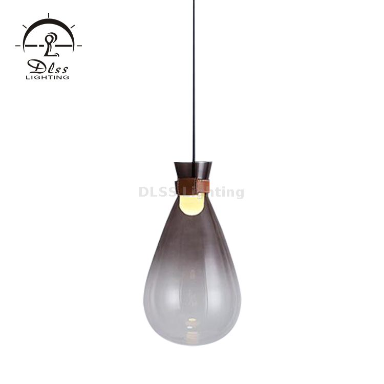 Sac en verre avec boucle en cuir Lampe à suspension moderne à LED Fancy Light Pendant Contemporain Réglable Suspension Luminaire pour Cuisine