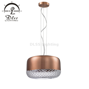 Luminaires modernes Glass Island Drum Pendant Light Hanging Plafonnier 9309