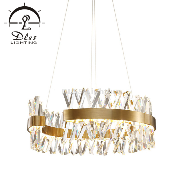 Lustre LED linéaire de barre de cristal d'or de luxe d'usine d'éclairage 9967