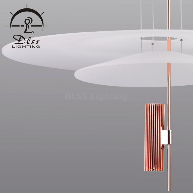 Lampe à suspension ronde en acrylique à 3 niveaux d'éclairage suspendu moderne à LED qui respecte l'environnement